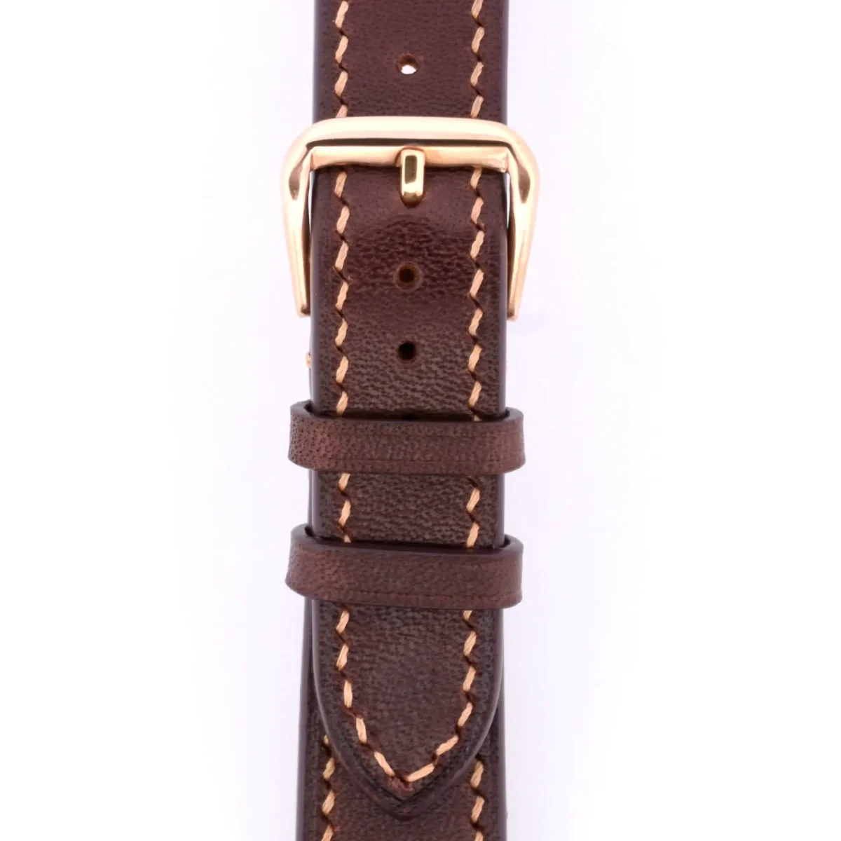 Horween Shell Cordovan Watch Strap - The Dark Brown Genuine Horween Shell Cordovan Watch Strap is a premium accessory crafted from high-quality Horween leather. It features a thickness of 3.6mm and tapers by 3mm for a refined look. Available in sizes 17mm, 18mm, 19mm, and 20mm, it comes with buckle color options in Gold or Silver. The strap length is 193mm, making it suitable for various wrist sizes.