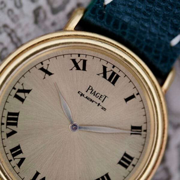 A close up of a watch