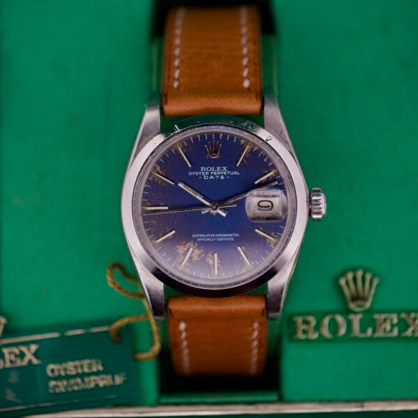 Rolex Oyster Perpetual Date 1500 Blue Dial - Image 9