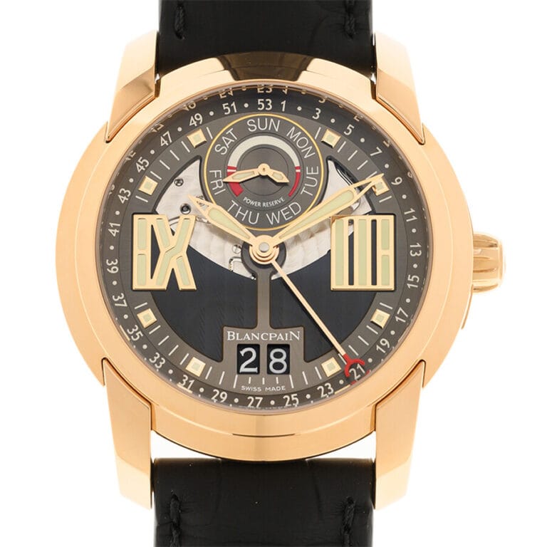 A close up of a Blancpain L-Evolution watch, model 8837-3630-53B.