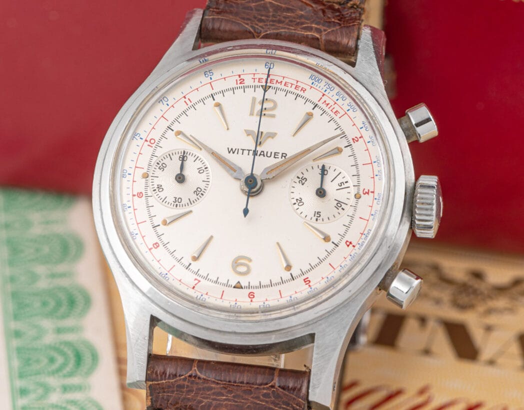 The Collector's Guide to Vintage Wittnauer Chronographs 5 A vintage wittnauer chronograph reference 235T, with it's original box & papers.