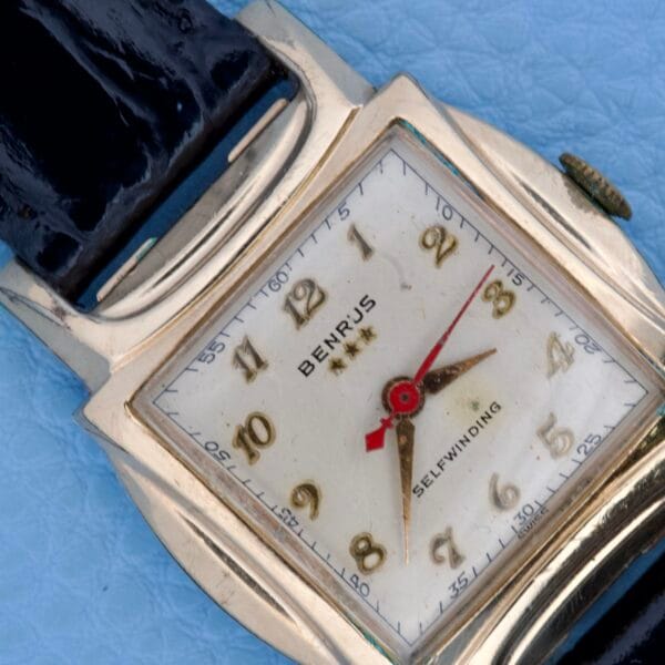 Benrus Three Star Automatic Model CF 1 Gold Plated Square Case - Image 4
