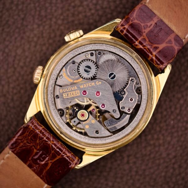 Bulova Wrist Alarm Gold Tone Case Manual Wind Cal. 11AERC - Image 7