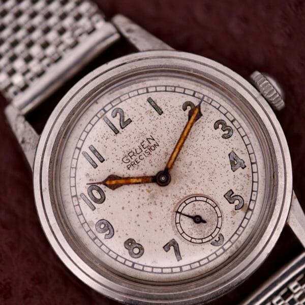 Gruen Precision Auto-Wind Military Dial In Stainless Steel Case - Image 2