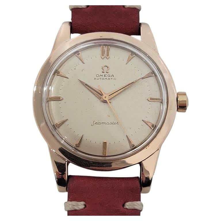 Mens Omega Seamaster 2494 37mm Rose Gold Capped Bumper Automatic 1950s NA116