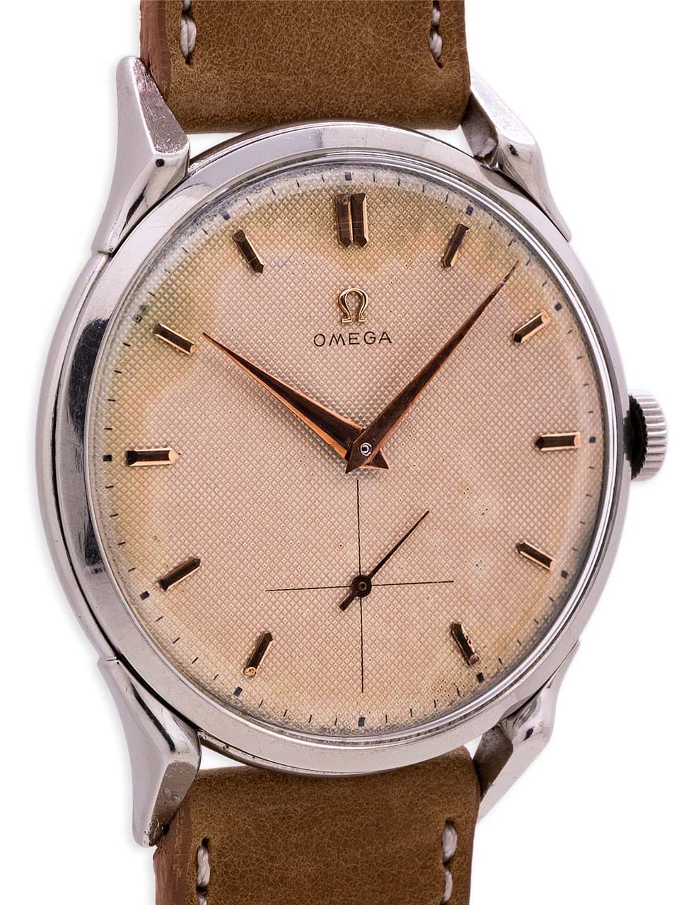Omega Stainless Oversize ref 2603-2 Waffle Dial circa 1954