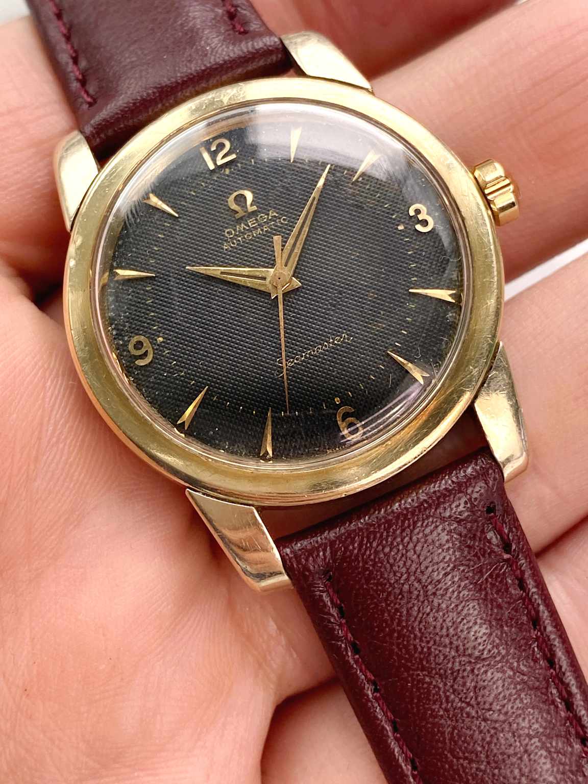 Omega Seamaster Automatic Automatik Black Honeycomb Dial 