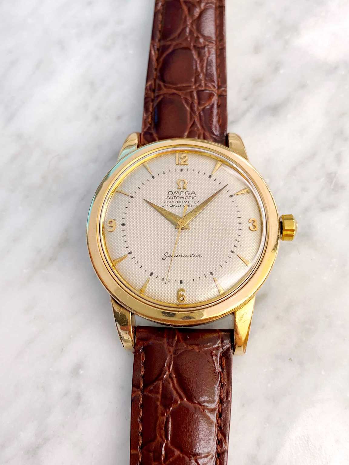 Omega Seamaster CK 2494 1 Big 36mm Omega Seamaster Honeycomb Dial Vintage Serviced