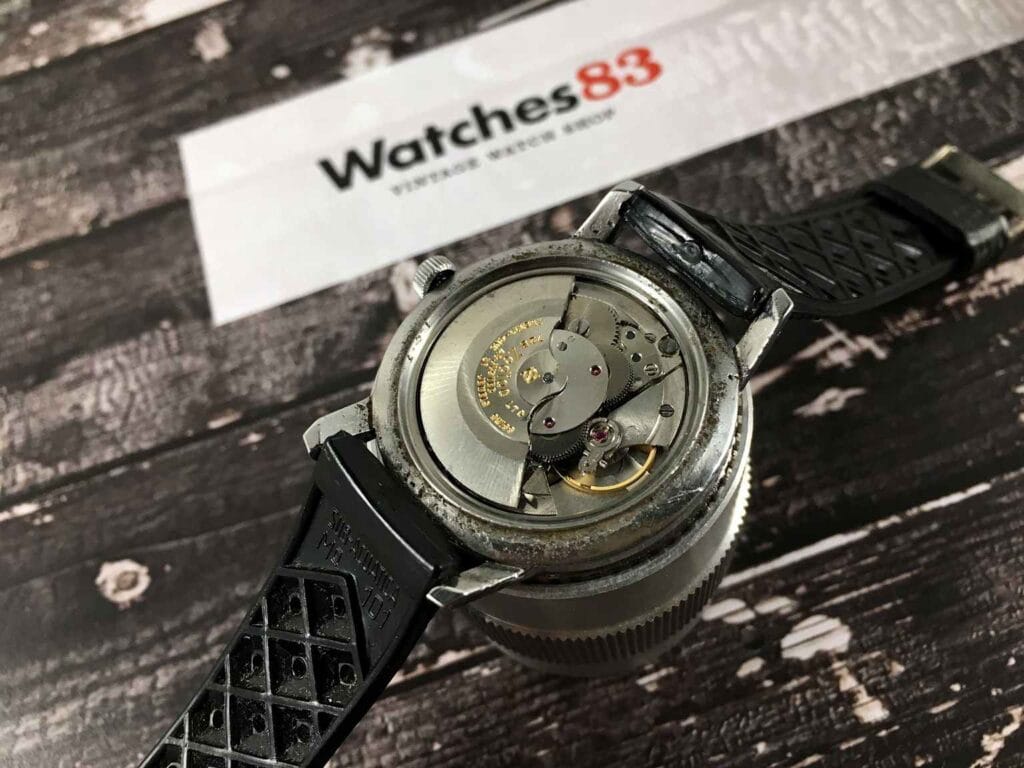 Zodiac 722-946B with open case back showing the Zodiac caliber 72B