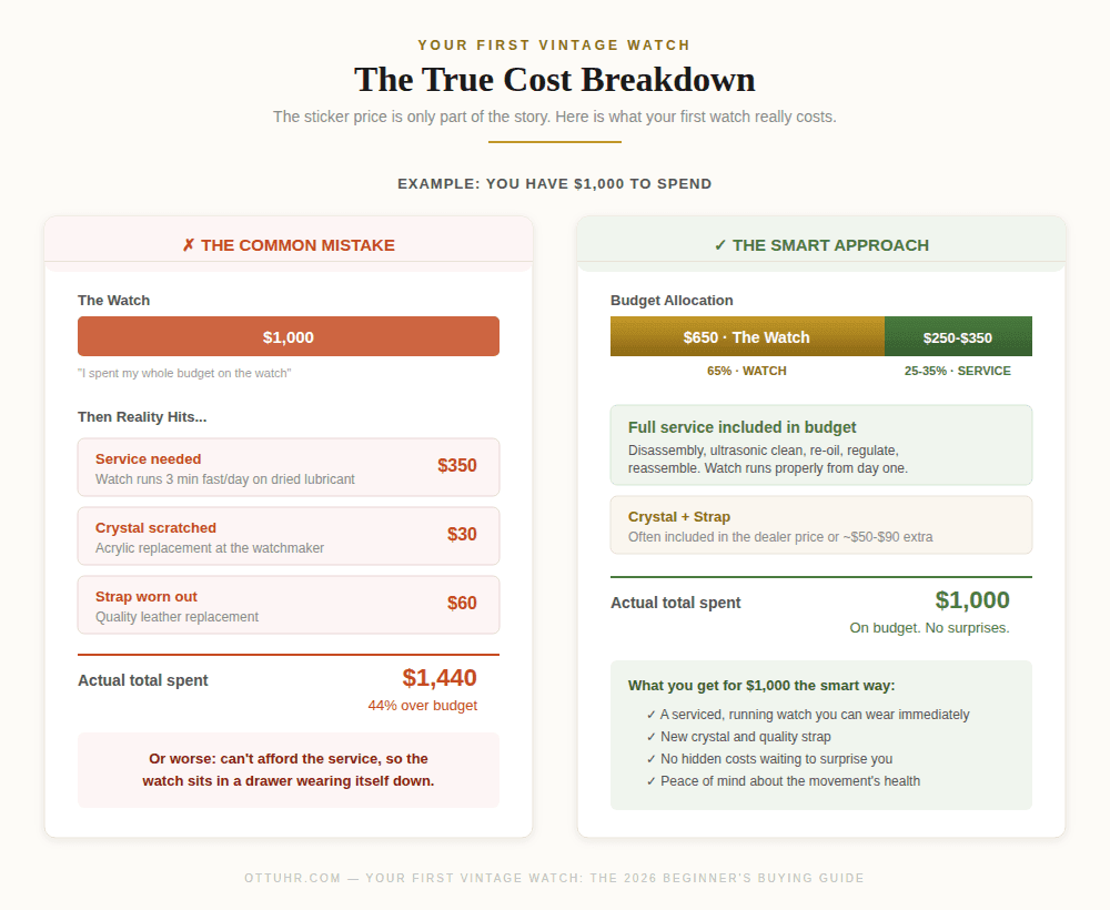 true cost of vintage watch