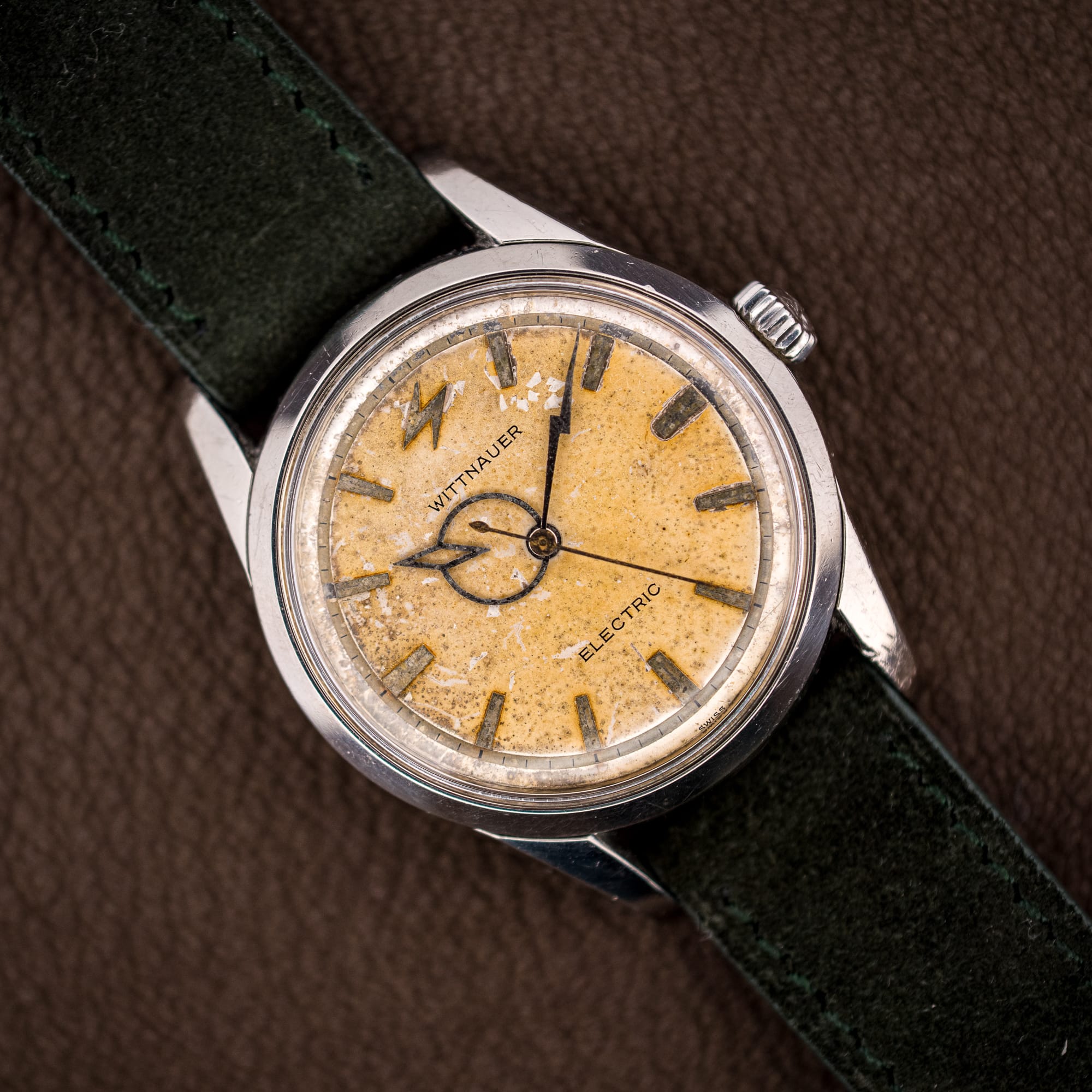 DSCF5162 Wittnauer Electro-Chron "Lightning Bolt" Tropic Dial Ref. 6150/1 - Image 1