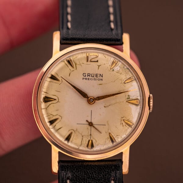 Gruen Precision 510 Caliber Manual Wind 17 Jewels Patina Dial - Image 12