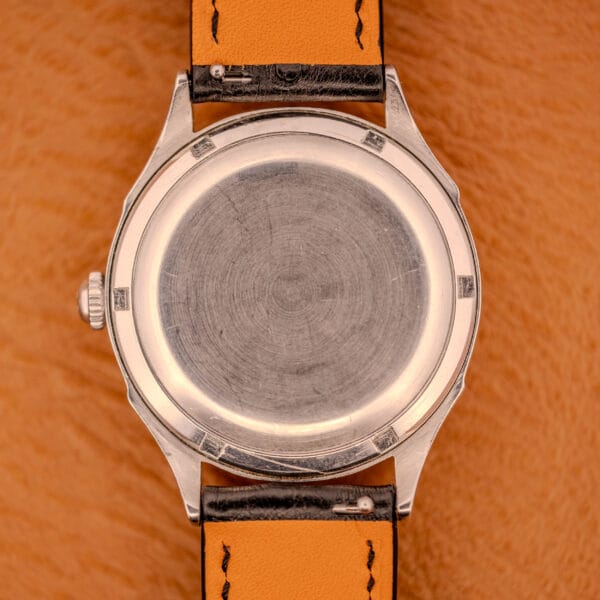 Omega Pre-Seamaster 2584-1 stainless steel snap-on outer caseback with period-correct notched opening edge