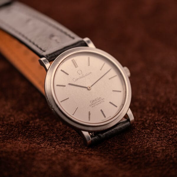 Omega Constellation 157.0001 ultra-thin steel case three-quarter alternate angle