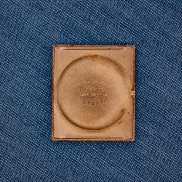 Inner caseback of the Longines Tank 3217-428 stamped CASE 3217-428 with the matching factory case serial below