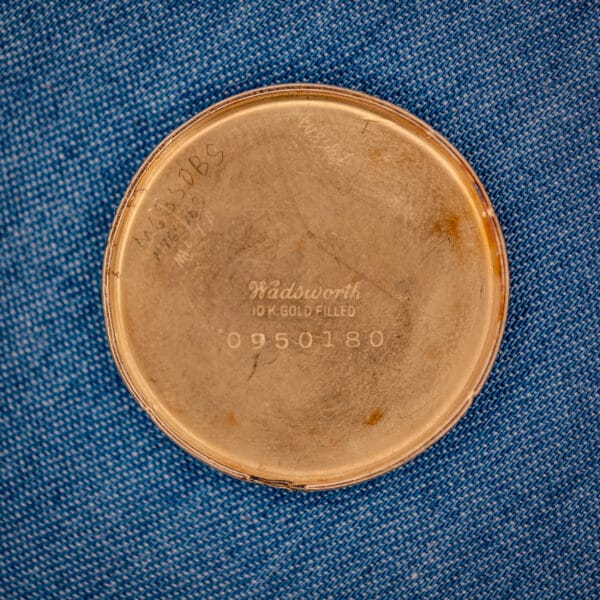Hamilton Randolph inner caseback stamped Wadsworth, 10K GOLD FILLED, and case serial 0950180