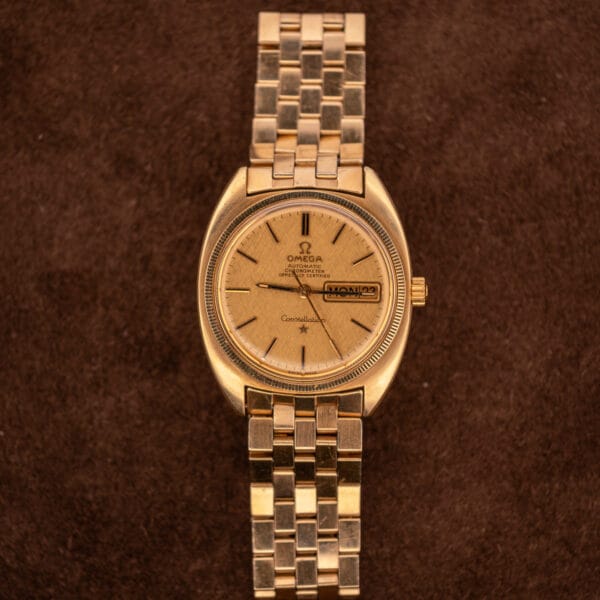 Omega Constellation 168.029 vintage gold-capped day-date Chronometer on full gold-filled bracelet