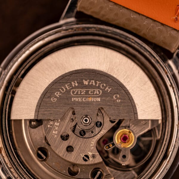 Gruen Watch Co. signed 712 CA Precision rotor close-up stamped GRUEN WATCH Co. 712 CA PRECISION