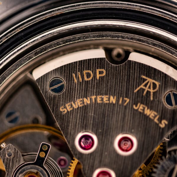 Caravelle 11DP movement macro stamped SEVENTEEN 17 JEWELS with AR maker monogram