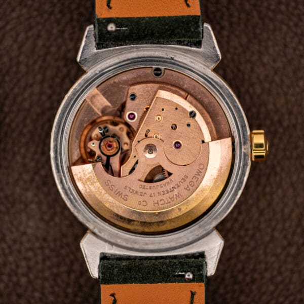 Omega caliber 500 full-rotor automatic movement stamped OMEGA WATCH Co, SEVENTEEN 17 JEWELS, UNADJUSTED, SWISS