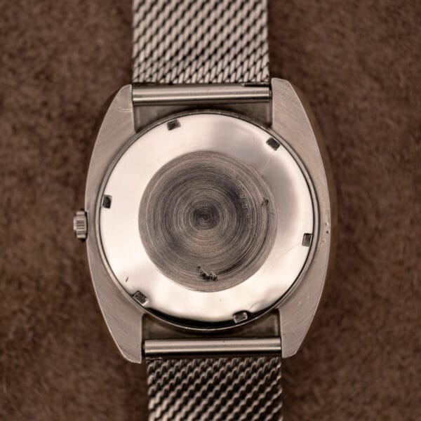 Eterna Concept 80 brushed stainless steel snap caseback with steel mesh bracelet and crown