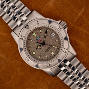 TAG Heuer 1500 Series WD1211-K-20 granite stone dial diver on stainless steel bracelet, date at three