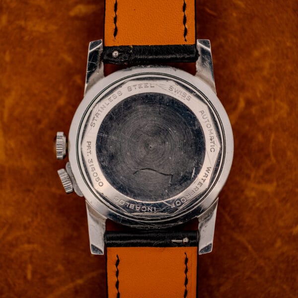 Glycine Airman caseback stamped STAINLESS STEEL SWISS AUTOMATIC WATERPROOF INCABLOC PAT. 316050
