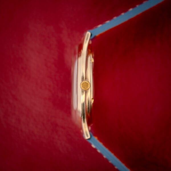 Hamilton Thin-O-Matic side profile showing the slim case and signed Hamilton crown at three o'clock