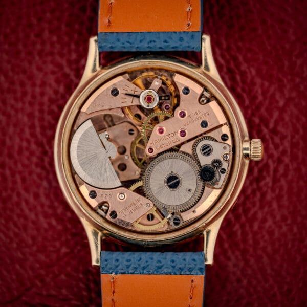Hamilton caliber 620 micro-rotor automatic movement, 17 jewels, gold bridges signed HAMILTON WATCH CO SWISS