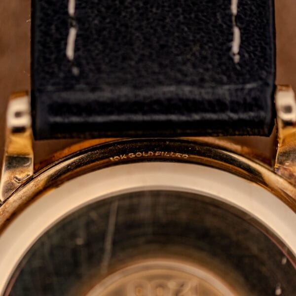 Longines Admiral inner lug stamped 10K GOLD FILLED confirming the gold filled case construction