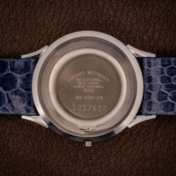 Longines-Wittnauer inner caseback stamped reference 69-230-2A and case serial 1217522