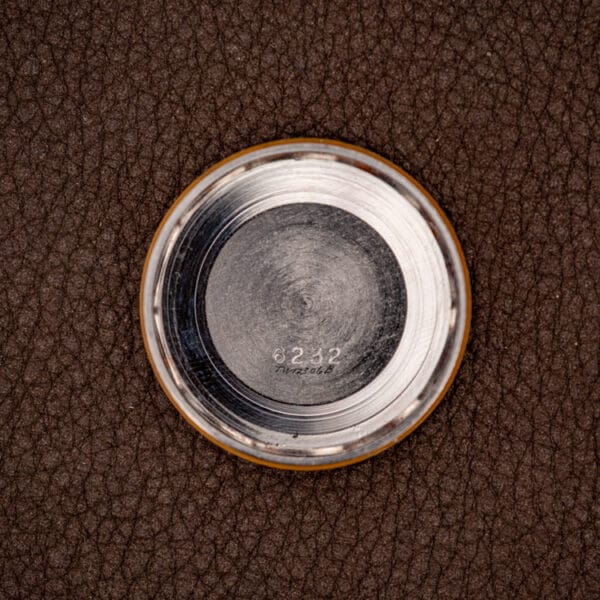 Bucherer inner caseback stamped 6232, the reference number for this Felsa Bidynator automatic