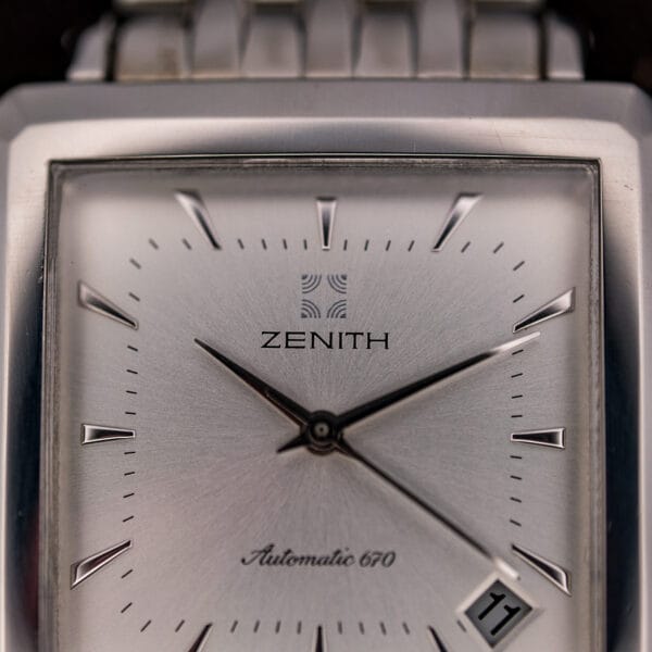 Vintage Zenith Elite 670 dial close-up with Automatic 670 script above six