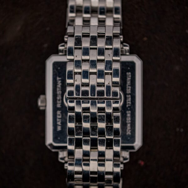 Zenith Elite steel caseback and polished bracelet, reverse view