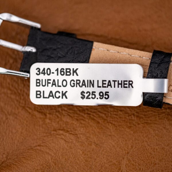 New black buffalo-grain leather strap with steel buckle, the replacement OTTUHR strap fitted to 16mm lugs.