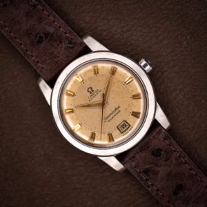 Omega Seamaster Calendar 2757-2 SC eggshell dial with applied gold indices and date window at six