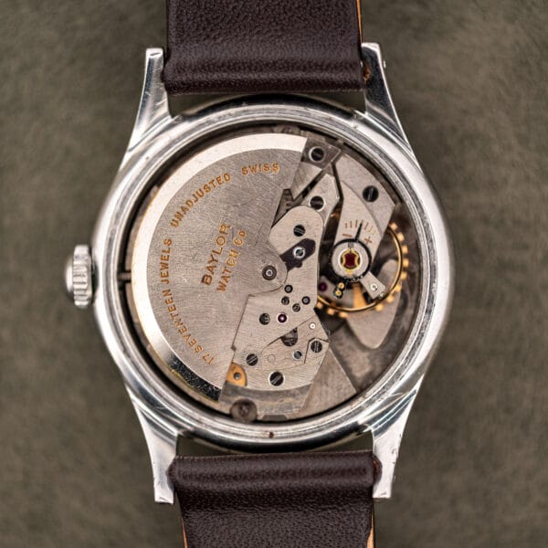 A. Schild AS 1361 movement, rotor stamped 17 SEVENTEEN JEWELS UNADJUSTED SWISS and BAYLOR WATCH Co