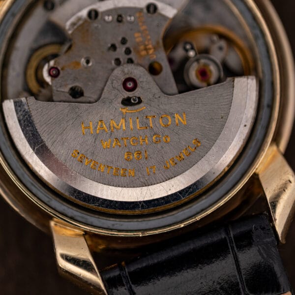 Hamilton 661 movement stamped seventeen jewels, Swiss and unadjusted