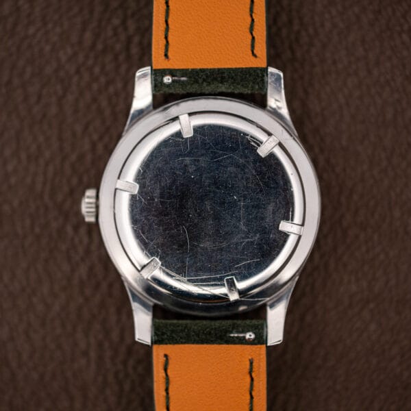 Longines Sei Tacche caseback showing the six retaining notches around the rim that name the watch