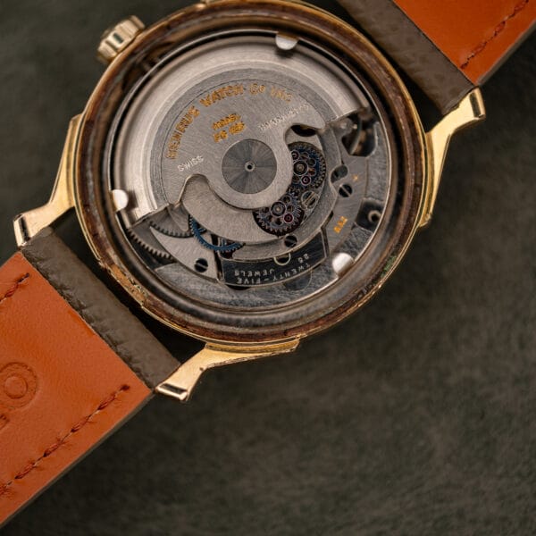 Benrus automatic rotor engraved MODEL E6 195 SWISS beside the movement's TWENTY FIVE 25 JEWELS plaque