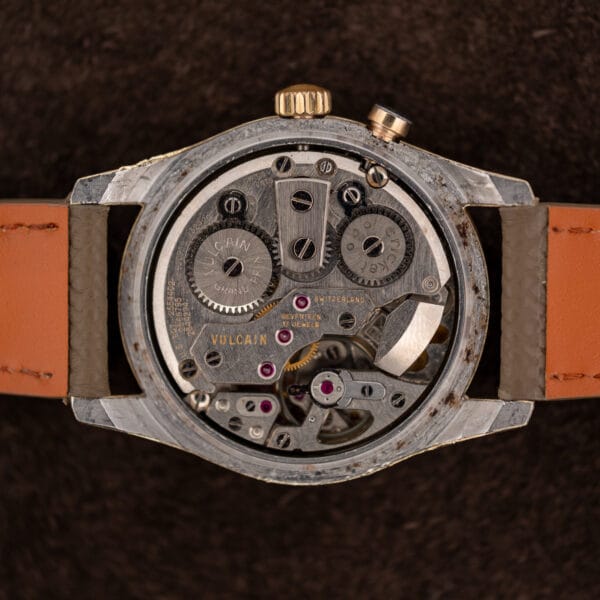 Vulcain calibre 120 alarm movement in case, bridges signed VULCAIN GRAND PRIX Cricket SWITZERLAND