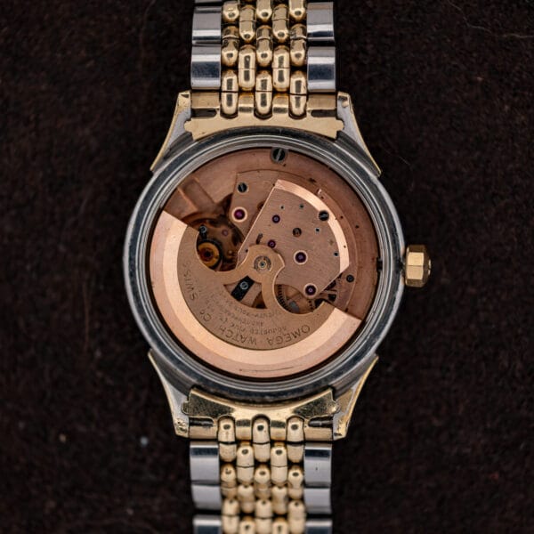 Omega calibre 505 automatic movement, rotor marked ADJUSTED FIVE 5 POSITIONS AND TEMPERATURES, TWENTY-FOUR 24 JEWELS