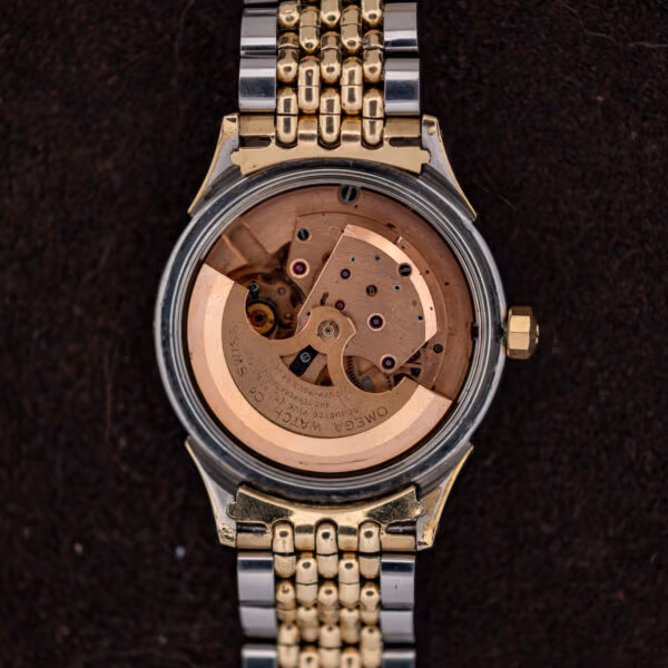 Omega calibre 505 automatic movement, rotor marked ADJUSTED FIVE 5 POSITIONS AND TEMPERATURES, TWENTY-FOUR 24 JEWELS