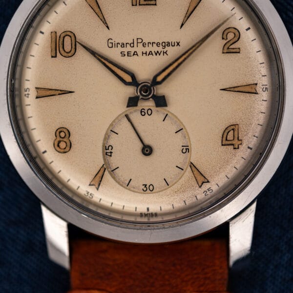 Girard Perregaux Sea Hawk lower dial detail showing the seconds subdial at six and minute track