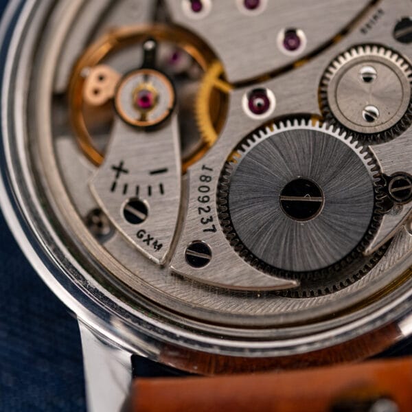 Girard Perregaux Sea Hawk movement close-up showing winding wheels, regulator and the numbered movement bridge