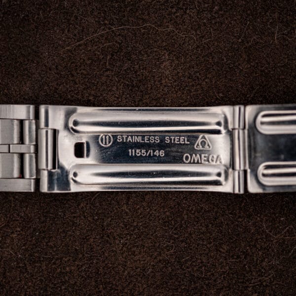 Open Omega Constellation folding clasp bearing 1155/146 reference, Omega signature and Stainless Steel stamp