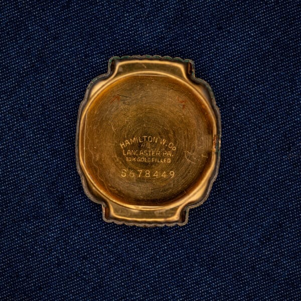 Hamilton Roland inner caseback stamped Lancaster PA, 10K GOLD FILLED and case number S678449
