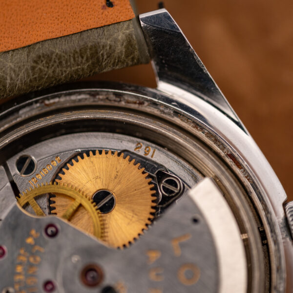 Longines caliber 291 automatic movement in the Conquest 7171-2, with caliber number and serial visible
